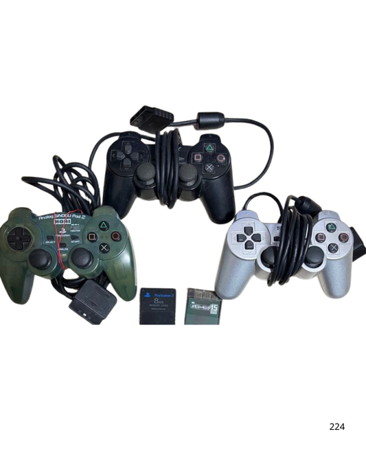 15 PlayStation 2 games and 3 bonus controllers