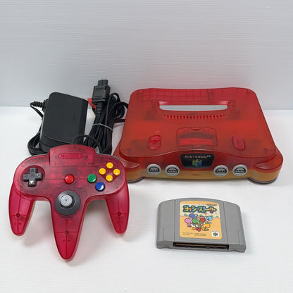 Nintendo 64 console, clear red